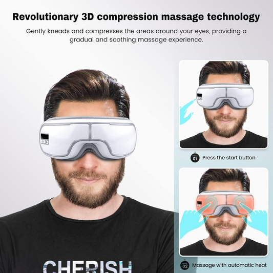 Heated Eye Massager with Compression for Migraine & Eye Relief