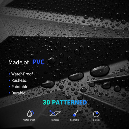 PVC 3D Black Or White Diamond Wall Panels