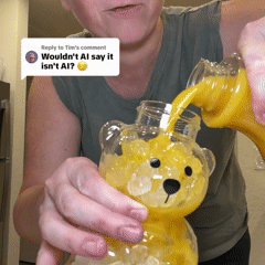 Bear Glass Cup with Straw (600ml)