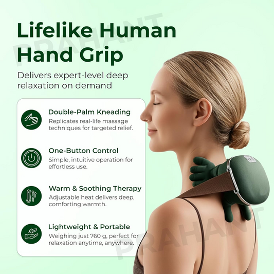 Rechargeable Neck and Back Massager with Heat, 3D Bionic Hand Design Massage