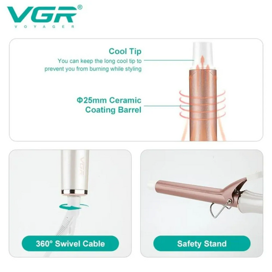 VGR Professional Hair Curling Iron Wand V578