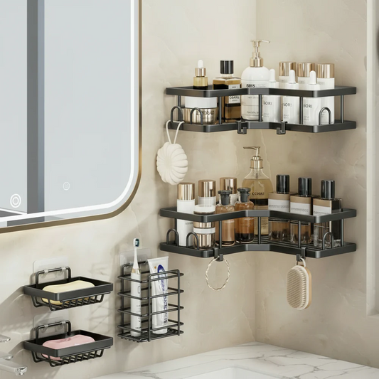 Premium Stainless Steel Corner Shower Organizer (Set of 5)