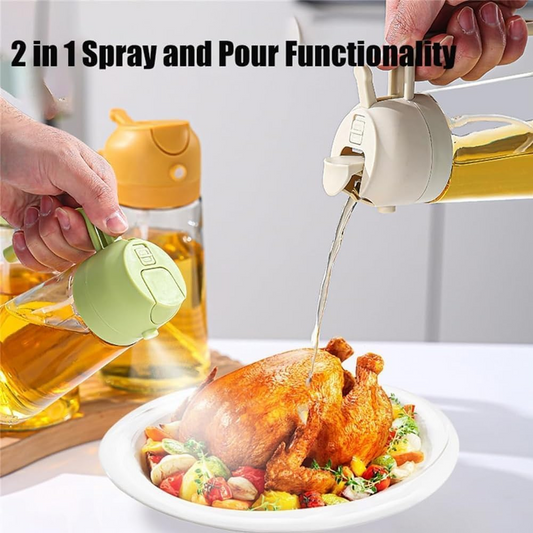 2 in 1 Olive Oil Dispenser and Oil Sprayer for Cooking