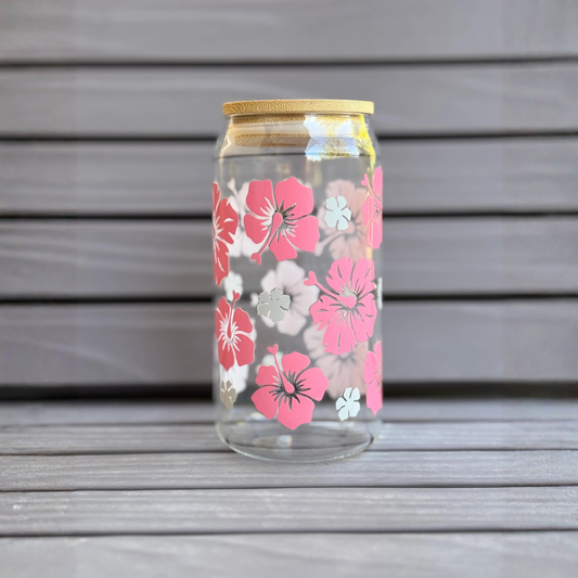 16 oz glass cup comes with bamboo lid and reusable glass straw