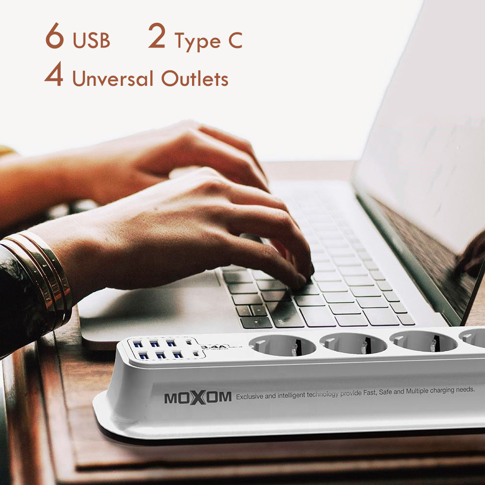 MOXOM Power Strip with Anti Static Sockets MX-ST05