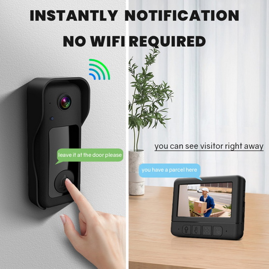 Visual smart doorbell with 4.3-inch color display, 0.3 megapixel camera for home security X8
