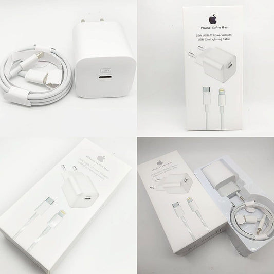 25W PD Adapter Charger USB-C to Lightning Cable For iPhone
