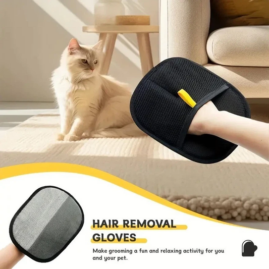 Electrostatic Pet Hair Removal Gloves Brush Double-sided Pet Grooming Gloves