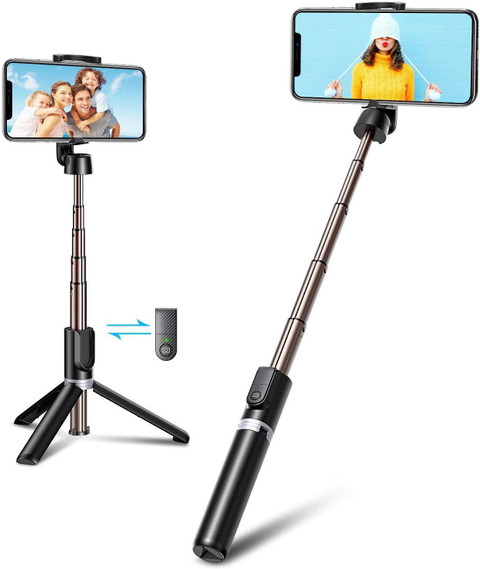 R1 Selfie Stick, Extendable Selfie Stick with Tripod Stand and Detachable Wireless Bluetooth Remote